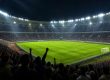 Suasana stadion Liga Inggris pada malam pertandingan
