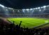 Suasana stadion Liga Inggris pada malam pertandingan